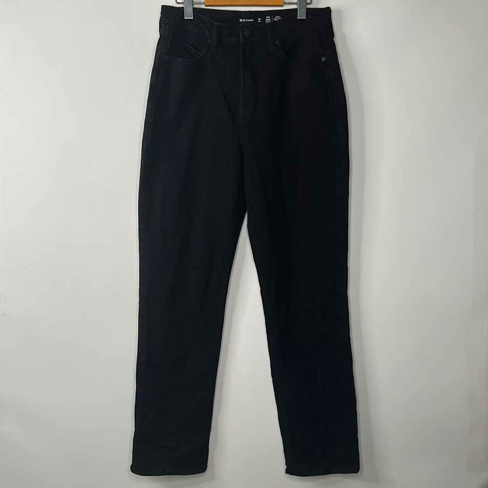 Old Navy The Sky-Hi Straight Extra High-Rise Jeans Womens Size 10 Black